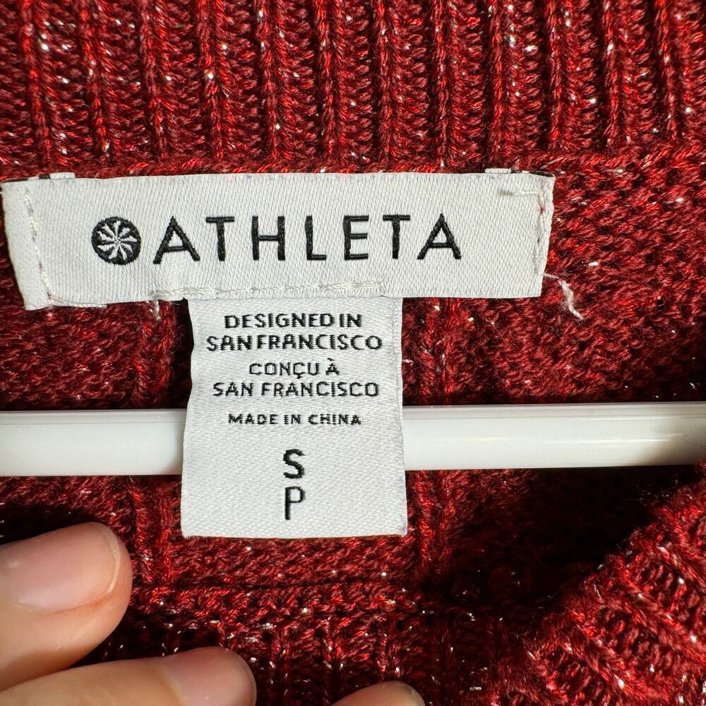 Athleta Crossroads Crew Sweater in Red Metallic - Picture 4 of 5